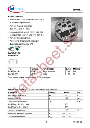 BAR 88-098LRH E6327 datasheet  